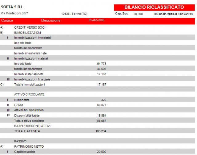 Software Bilancio Riclassificato